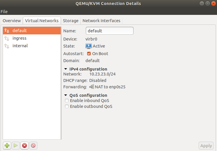 My default network settings